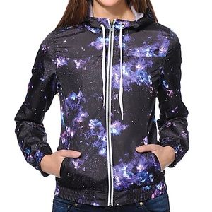 Zine Galaxy Print Windbreaker